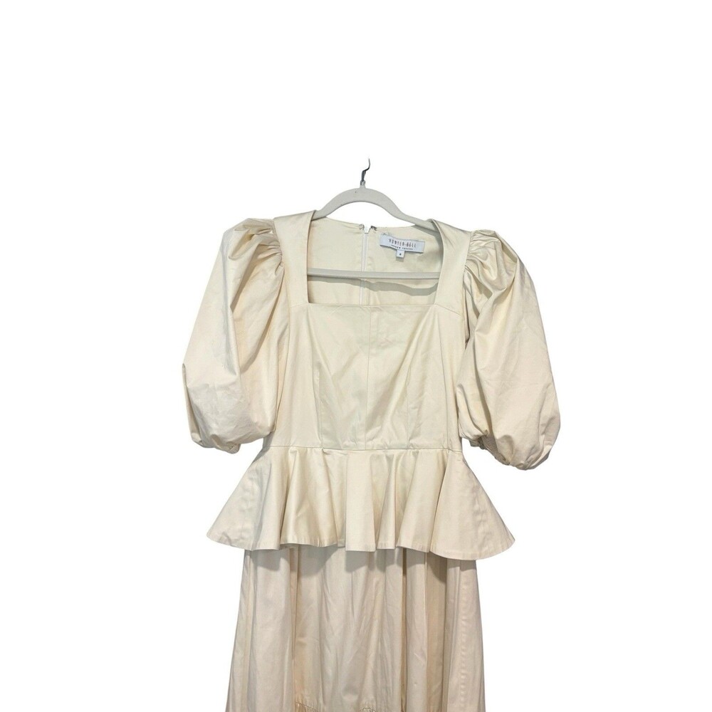 Hunter Bell Ivory Square Neck Puff Sleeve Backless Maxi Dress - Picture 5 of 12